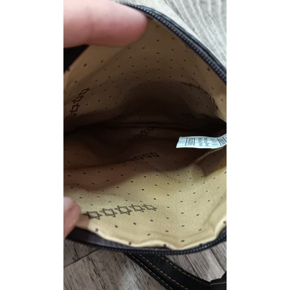 Vaan & Co Brown Black Leather Lightweight Boho Small Crossbody Handbag - Picture 6 of 7